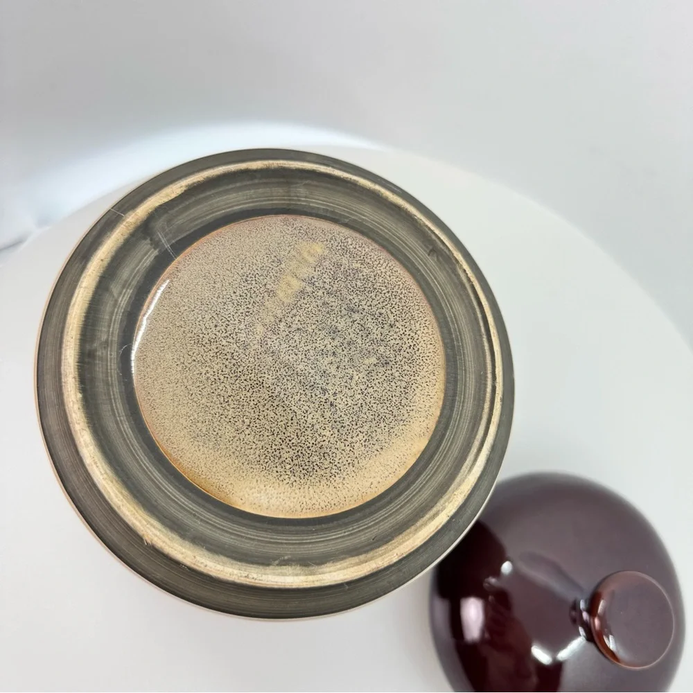 Vtg Sango Nova Brown Canister w/ Lid Stoneware Discontinued Kitchen Storage y2k